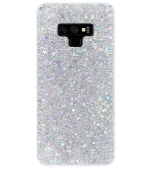 ADEL Premium Siliconen Back Cover Softcase Hoesje voor Samsung Galaxy Note 9 - Bling Bling Glitter Zilver