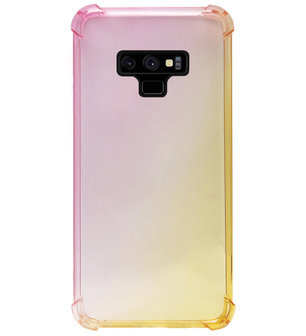 ADEL Siliconen Back Cover Softcase Hoesje voor Samsung Galaxy Note 9 - Kleurovergang Roze Geel