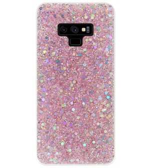 ADEL Premium Siliconen Back Cover Softcase Hoesje voor Samsung Galaxy Note 9 - Bling Bling Roze