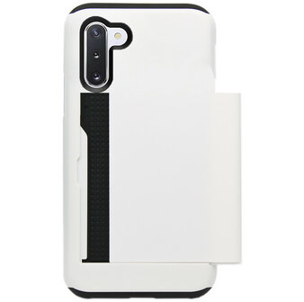 ADEL Kunststof Back Cover Hardcase Hoesje voor Samsung Galaxy Note 10 - Pasjeshouder Wit