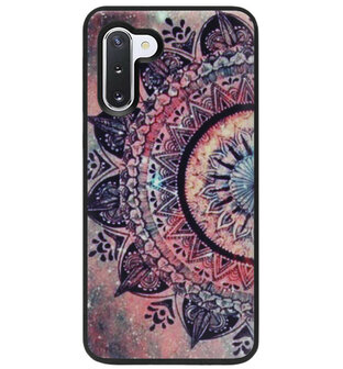 ADEL Siliconen Back Cover Softcase Hoesje voor Samsung Galaxy Note 10 - Mandala Bloemen Rood