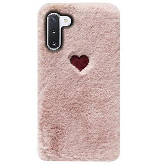 ADEL Siliconen Back Cover Softcase Hoesje voor Samsung Galaxy Note 10 - Hartjes Roze
