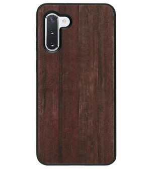 ADEL Siliconen Back Cover Softcase Hoesje voor Samsung Galaxy Note 10 - Hout Design Bruin