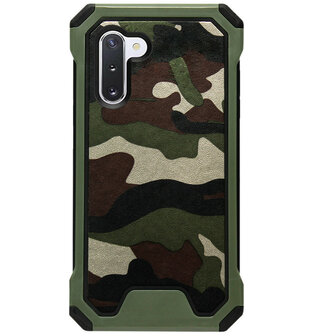 ADEL Kunststof Bumper Case Hoesje voor Samsung Galaxy Note 10 - Camouflage Groen