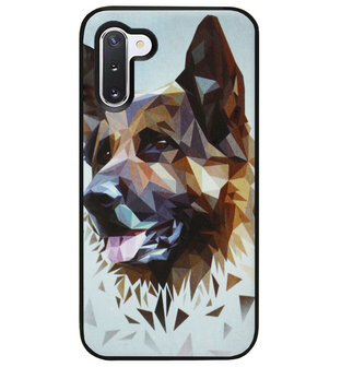 ADEL Siliconen Back Cover Softcase Hoesje voor Samsung Galaxy Note 10 - Duitse Herder Hond