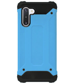 WLONS Rubber Kunststof Bumper Case Hoesje voor Samsung Galaxy Note 10 - Blauw
