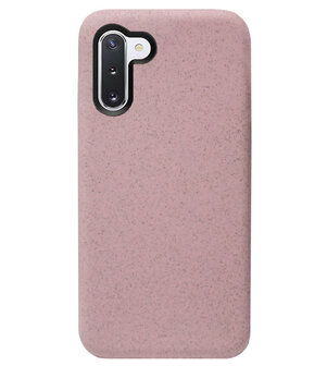 ADEL Tarwe Stro TPU Back Cover Softcase Hoesje voor Samsung Galaxy Note 10 - Duurzaam Afbreekbaar Milieuvriendelijk Roze