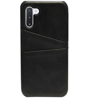 ADEL Kunstleren Back Cover Pasjes Hoesje voor Samsung Galaxy Note 10 - Zwart