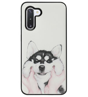 ADEL Siliconen Back Cover Softcase Hoesje voor Samsung Galaxy Note 10 - Husky Hond