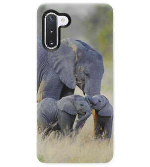 ADEL Siliconen Back Cover Softcase Hoesje voor Samsung Galaxy Note 10 - Olifant Familie