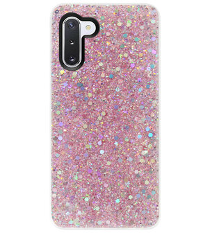 ADEL Premium Siliconen Back Cover Softcase Hoesje voor Samsung Galaxy Note 10 - Bling Bling Roze