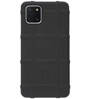 RUGGED SHIELD Rubber Bumper Case Hoesje voor Samsung Galaxy Note 10 Lite - Zwart