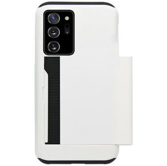 ADEL Kunststof Back Cover Hardcase Hoesje voor Samsung Galaxy Note 20 - Pasjeshouder Wit