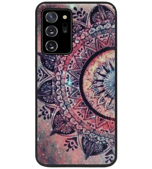 ADEL Siliconen Back Cover Softcase Hoesje voor Samsung Galaxy Note 20 - Mandala Bloemen Rood