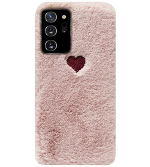 ADEL Siliconen Back Cover Softcase Hoesje voor Samsung Galaxy Note 20 - Hartjes Roze