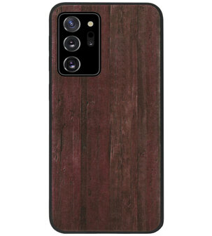 ADEL Siliconen Back Cover Softcase Hoesje voor Samsung Galaxy Note 20 - Hout Design Bruin