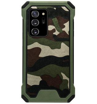 ADEL Kunststof Bumper Case Hoesje voor Samsung Galaxy Note 20 - Camouflage Groen