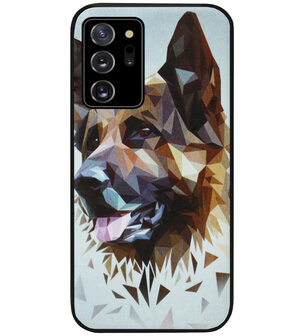 ADEL Siliconen Back Cover Softcase Hoesje voor Samsung Galaxy Note 20 - Duitse Herder Hond