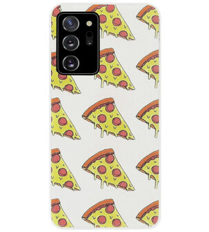 ADEL Siliconen Back Cover Softcase Hoesje voor Samsung Galaxy Note 20 - Junkfood Pizza