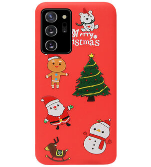 ADEL Siliconen Back Cover Softcase Hoesje voor Samsung Galaxy Note 20 - Kerstmis Rood