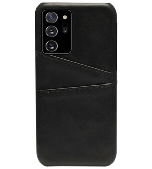 ADEL Kunstleren Back Cover Pasjes Hoesje voor Samsung Galaxy Note 20 - Zwart