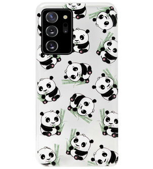 ADEL Siliconen Back Cover Softcase Hoesje voor Samsung Galaxy Note 20 - Panda Liggend