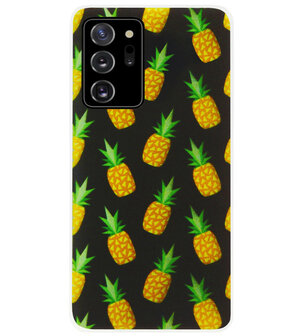 ADEL Siliconen Back Cover Softcase Hoesje voor Samsung Galaxy Note 20 - Ananas