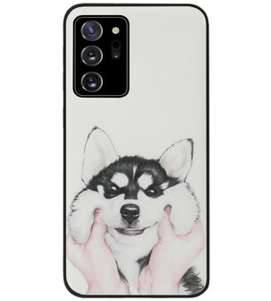 ADEL Siliconen Back Cover Softcase Hoesje voor Samsung Galaxy Note 20 - Husky Hond