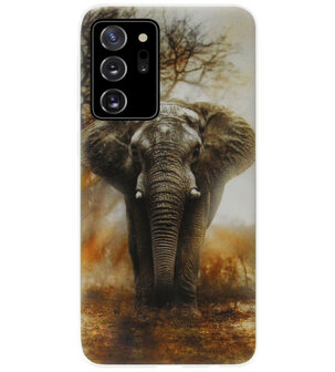 ADEL Siliconen Back Cover Softcase Hoesje voor Samsung Galaxy Note 20 - Olifanten
