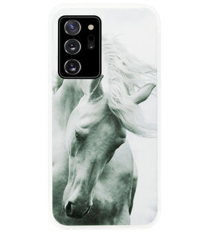 ADEL Siliconen Back Cover Softcase Hoesje voor Samsung Galaxy Note 20 - Paarden