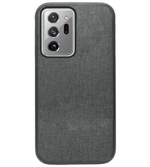 ADEL Siliconen Back Cover Softcase Hoesje voor Samsung Galaxy Note 20 Ultra - Stoffen Textiel Grijs