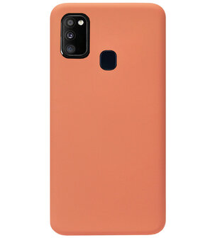 ADEL Premium Siliconen Back Cover Softcase Hoesje voor Samsung Galaxy M30s/ M21 - Oranje