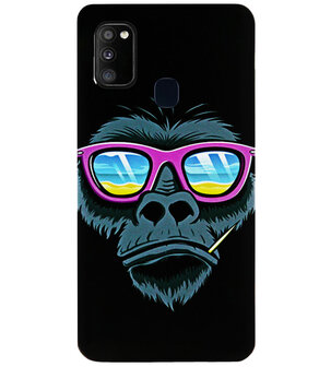 ADEL Siliconen Back Cover Softcase Hoesje voor Samsung Galaxy M30s/ M21 - Gorilla Apen