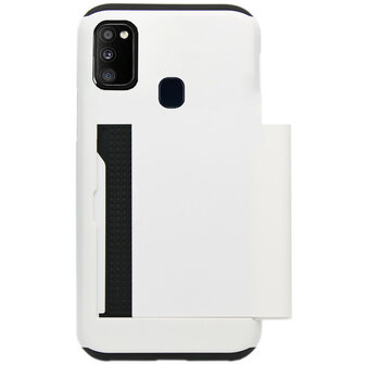 ADEL Kunststof Back Cover Hardcase Hoesje voor Samsung Galaxy M30s/ M21 - Pasjeshouder Wit