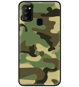 ADEL Siliconen Back Cover Softcase Hoesje voor Samsung Galaxy M30s/ M21 - Camouflage