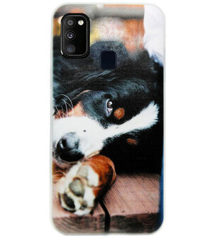ADEL Siliconen Back Cover Softcase Hoesje voor Samsung Galaxy M30s/ M21 - Berner Sennenhond