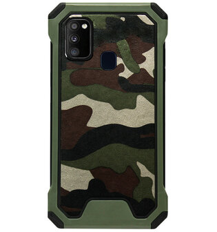 ADEL Kunststof Bumper Case Hoesje voor Samsung Galaxy M30s/ M21 - Camouflage Groen
