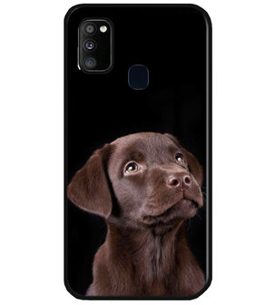 ADEL Siliconen Back Cover Softcase Hoesje voor Samsung Galaxy M30s/ M21 - Labrador Retriever Hond Bruin