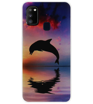 ADEL Kunststof Back Cover Hardcase Hoesje voor Samsung Galaxy M30s/ M21 - Dolfijn