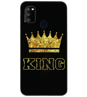 ADEL Siliconen Back Cover Softcase Hoesje voor Samsung Galaxy M30s/ M21 - King Koning