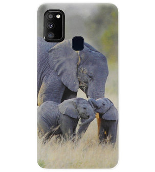 ADEL Siliconen Back Cover Softcase Hoesje voor Samsung Galaxy M30s/ M21 - Olifant Familie