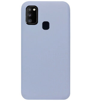 ADEL Premium Siliconen Back Cover Softcase Hoesje voor Samsung Galaxy M30s/ M21 - Lavendel Grijs