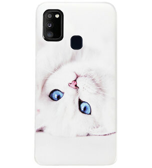 ADEL Siliconen Back Cover Softcase Hoesje voor Samsung Galaxy M30s/ M21 - Katten