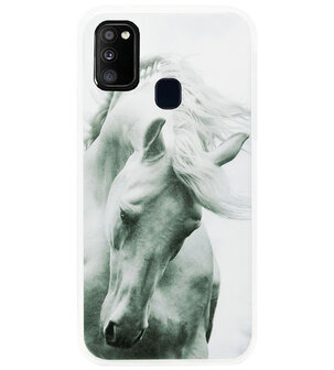 ADEL Siliconen Back Cover Softcase Hoesje voor Samsung Galaxy M30s/ M21 - Paarden