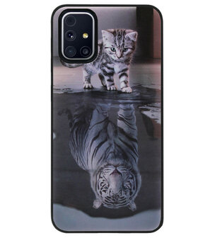 ADEL Siliconen Back Cover Softcase Hoesje voor Samsung Galaxy M31s - Poezen Schaduw Tijger