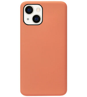 ADEL Premium Siliconen Back Cover Softcase Hoesje voor iPhone 13 - Oranje