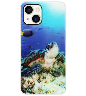 ADEL Siliconen Back Cover Softcase Hoesje voor iPhone 13 - Schildpad