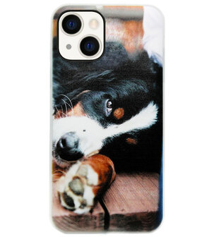 ADEL Siliconen Back Cover Softcase Hoesje voor iPhone 13 - Berner Sennenhond