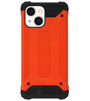 WLONS Rubber Kunststof Bumper Case Hoesje voor iPhone 13 - Oranje