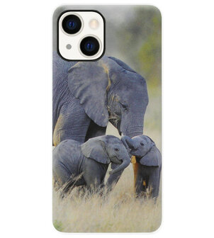 ADEL Siliconen Back Cover Softcase Hoesje voor iPhone 13 - Olifant Familie